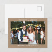Modern minimalistisch eenvoudig we zijn getrouwd m briefkaart (Voorkant / Achterkant)