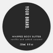 Modern minimalistisch eenvoudig zwart potje produc ronde sticker (Voorkant)