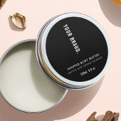 Modern minimalistisch eenvoudig zwart potje produc ronde sticker