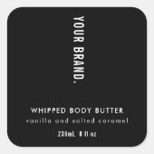Modern minimalistisch eenvoudig zwart potje produc vierkante sticker (Voorkant)
