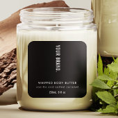 Modern minimalistisch eenvoudig zwart potje produc vierkante sticker