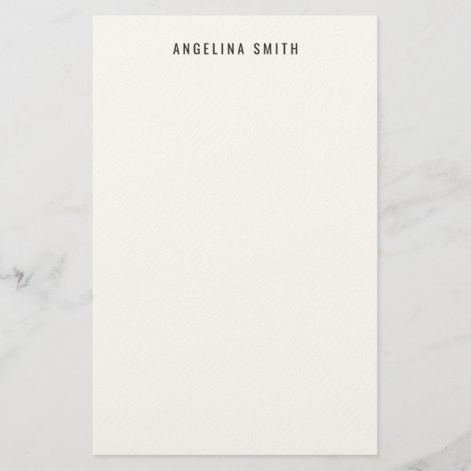 Modern Minimalistisch Eenvoudig Zwart Wit Briefpapier (Voorkant)