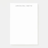 Modern minimalistisch eenvoudig zwart wit post-it® notes (Voorkant)