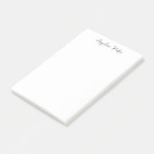 Modern minimalistisch eenvoudig zwart wit post-it® notes (Schuin)
