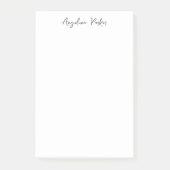 Modern minimalistisch eenvoudig zwart wit post-it® notes (Voorkant)