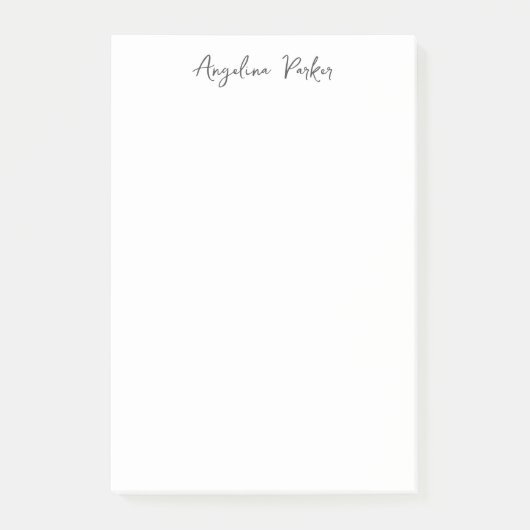 Modern minimalistisch eenvoudig zwart wit post-it® notes (Voorkant)