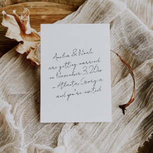 Modern Minimalistisch Eenvoudig Zwart Wit Save The Kaart