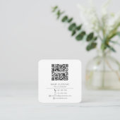 Modern minimalistisch Eenvoudige QR-code persoonli Vierkante Visitekaartje (Staand voorkant)