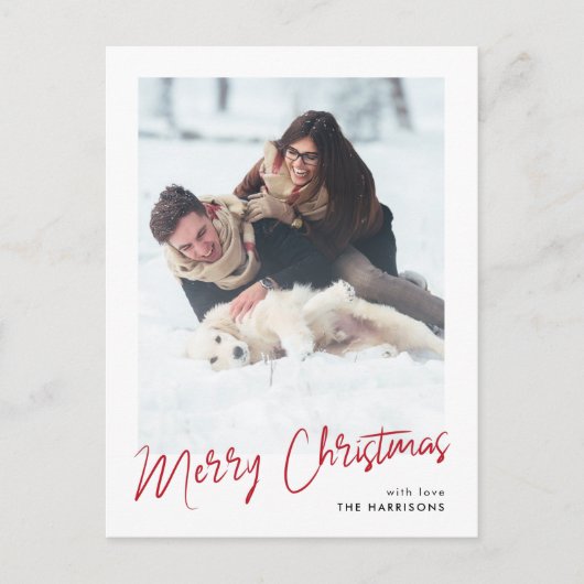 Modern minimalistisch | Eenvoudige stijlvolle kers Feestdagenkaart (Voorkant)