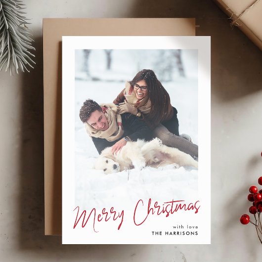 Modern minimalistisch | Eenvoudige stijlvolle kers Feestdagenkaart