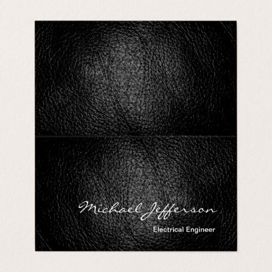 Modern minimalistisch effen zwart grijs visitekaartje (Buitenkant ongevouwen)