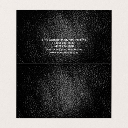 Modern minimalistisch effen zwart grijs visitekaartje (Binnenkant ongevouwen)
