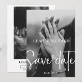 Modern Minimalistisch – Eigen naam en datum Save The Date (Voorkant / Achterkant)