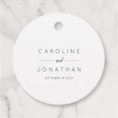 Modern minimalistisch Elegant Custom Wedding White Bedankjes Labels (Voorkant)