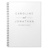 Modern minimalistisch Elegant Custom Wedding White Notitieboek (Voorkant)