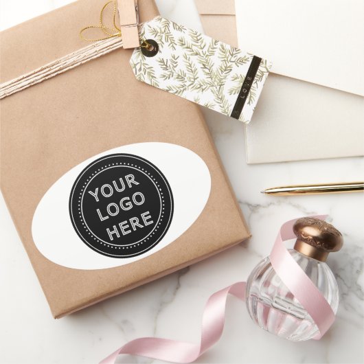 Modern, minimalistisch, elegant en ovale sticker (Geschenken)