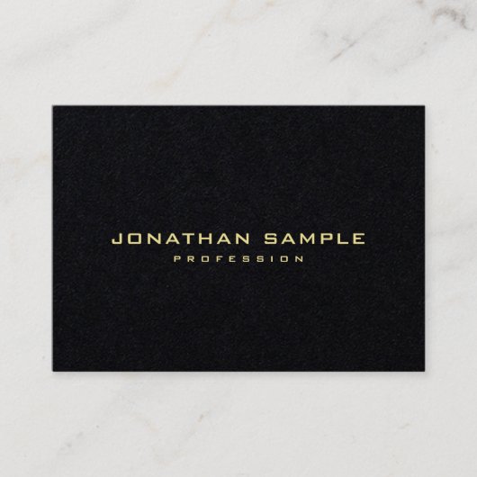 Modern minimalistisch elegant Gold Text Premium Bl Visitekaartje (Voorkant)