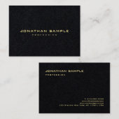 Modern minimalistisch elegant Gold Text Premium Bl Visitekaartje (Voorkant / Achterkant)