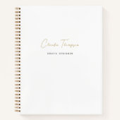 Modern Minimalistisch & Elegant Goud Script Monogr Notitieboek (Voorkant)