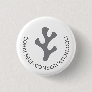 Modern Minimalistisch Elegant Grey Coral Logo Ronde Button 3,2 Cm