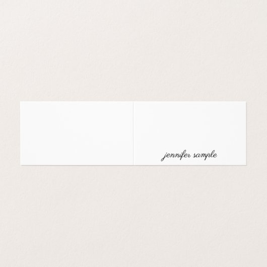 Modern minimalistisch elegant handgeschreven scrip visitekaartje (Buitenkant ongevouwen)