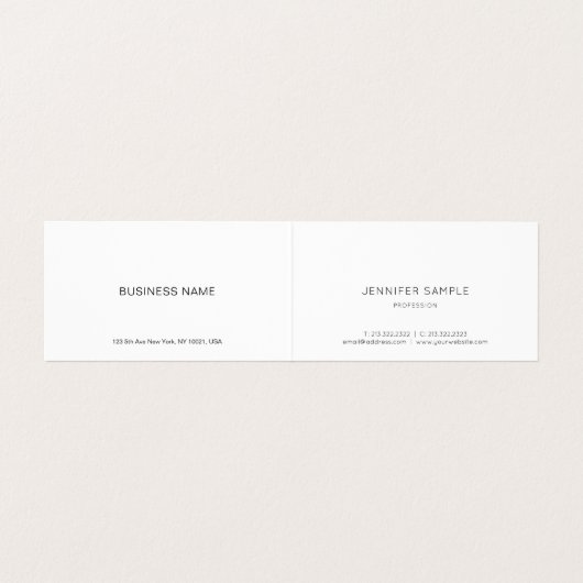 Modern minimalistisch elegant handgeschreven scrip visitekaartje (Binnenkant ongevouwen)