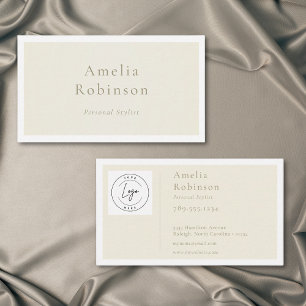 Modern Minimalistisch Elegant Ivoren Zakelijk Logo Visitekaartje