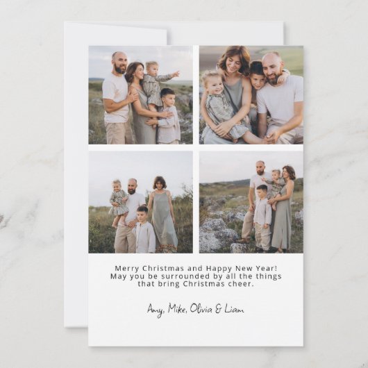 Modern minimalistisch elegant kerstscript feestdagenkaart (Achterkant)