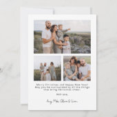 Modern minimalistisch elegant kerstscript feestdagenkaart (Achterkant)