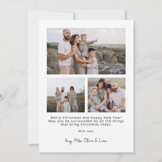 Modern minimalistisch elegant kerstscript feestdagenkaart (Achterkant)