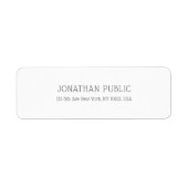 Modern minimalistisch elegant laagvlakin zwart wit etiket (Voorkant)