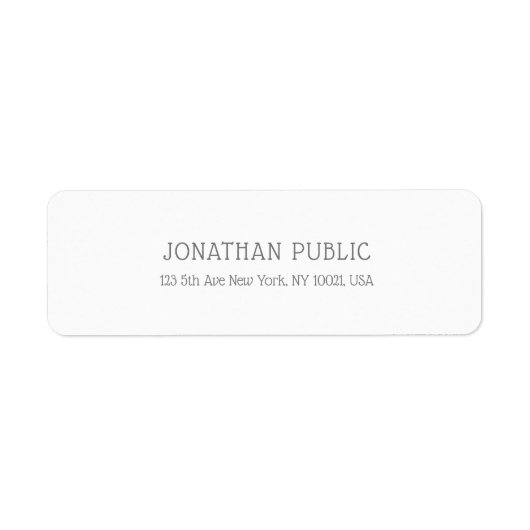 Modern minimalistisch elegant laagvlakin zwart wit etiket (Voorkant)