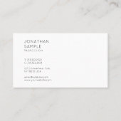 Modern minimalistisch elegant ontwerp Eenvoudig ee Visitekaartje (Achterkant)