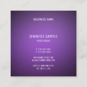 Modern minimalistisch elegant ontwerp Paarse Sjabl Vierkante Visitekaartje (Achterkant)