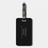 Modern minimalistisch elegant Professional zwart Bagagelabel (Achterkant verticaal)