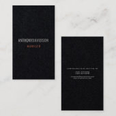 Modern minimalistisch elegant Professional zwart Visitekaartje (Voorkant / Achterkant)