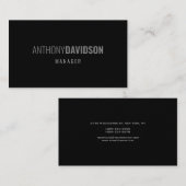 Modern minimalistisch elegant Professional zwart Visitekaartje (Voorkant / Achterkant)
