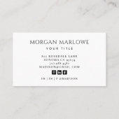 Modern minimalistisch elegant professioneel groen visitekaartje (Achterkant)