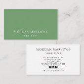 Modern minimalistisch elegant professioneel groen visitekaartje (Voorkant / Achterkant)