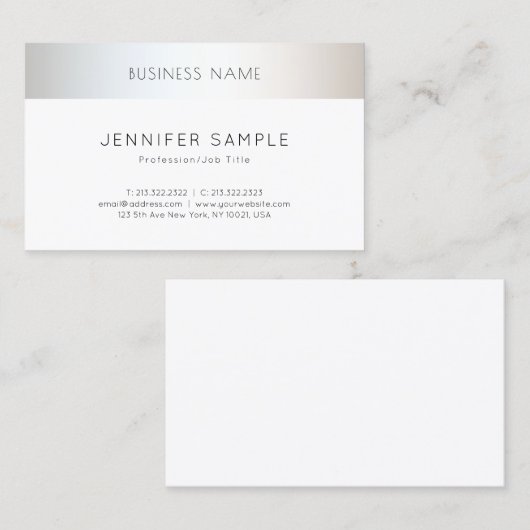 Modern minimalistisch elegant professioneel ontwer visitekaartje (Voorkant / Achterkant)