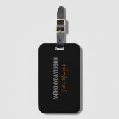 Modern Minimalistisch Elegant Professioneel Zwart  Bagagelabel (Voorkant (verticaal))