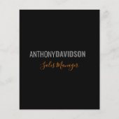 Modern Minimalistisch Elegant Professioneel Zwart  Flyer (Voorkant)