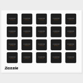 Modern Minimalistisch Elegant Professioneel Zwart  Vierkante Sticker (Vel)