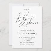 Modern minimalistisch Elegant Script-Baby shower Kaart (Voorkant)