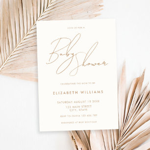 Modern minimalistisch Elegant Script-Baby shower Kaart
