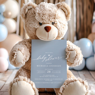 Modern minimalistisch Elegant Script-Baby shower Kaart