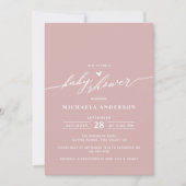 Modern minimalistisch Elegant Script-Baby shower Kaart (Voorkant)