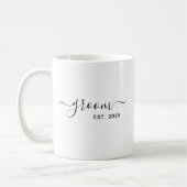 modern minimalistisch elegant script Groom Koffiemok (Links)