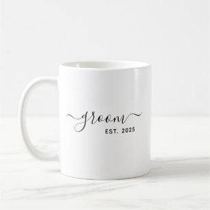 modern minimalistisch elegant script Groom Koffiemok