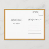 Modern minimalistisch Elegant Script-Vrijgezellenf Uitnodiging Briefkaart (Achterkant)